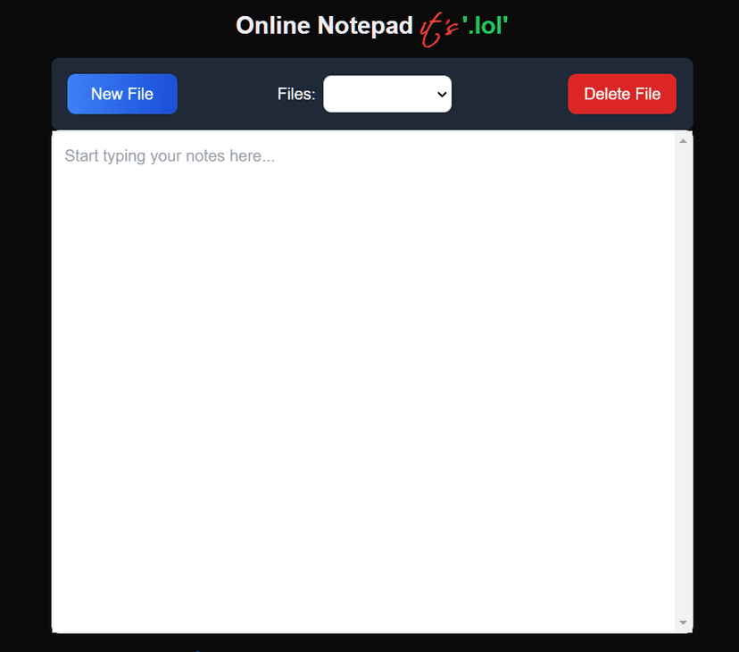 screenshot of onlinenotepad.lol